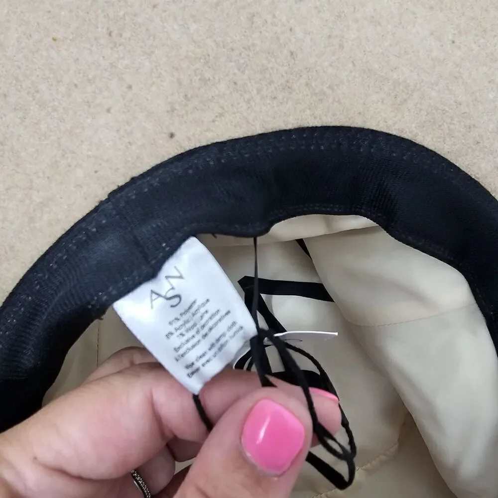 ASN The Harper Floppy Felt Hat Beige Oatmeal NEW Braided Band Belt